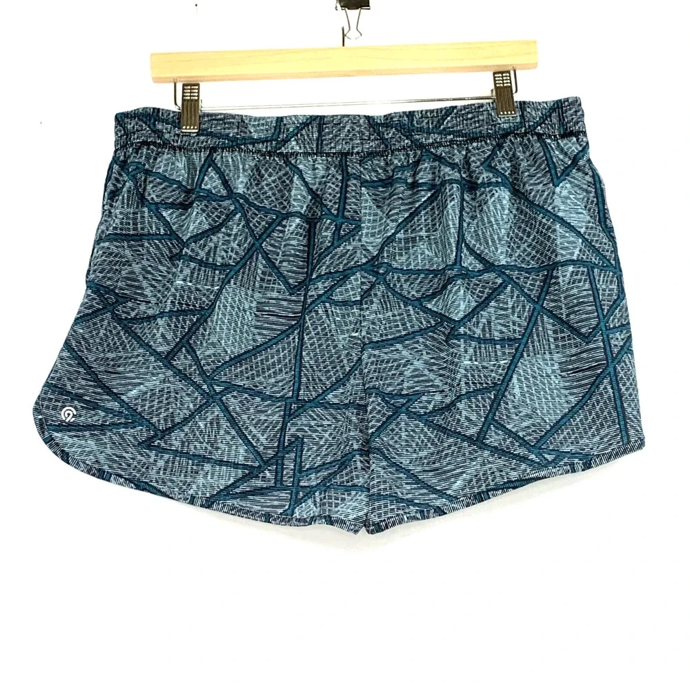 Champion Shorts Womens XLarge‎ Blue Green Elastic Waistband Brief Drawstring